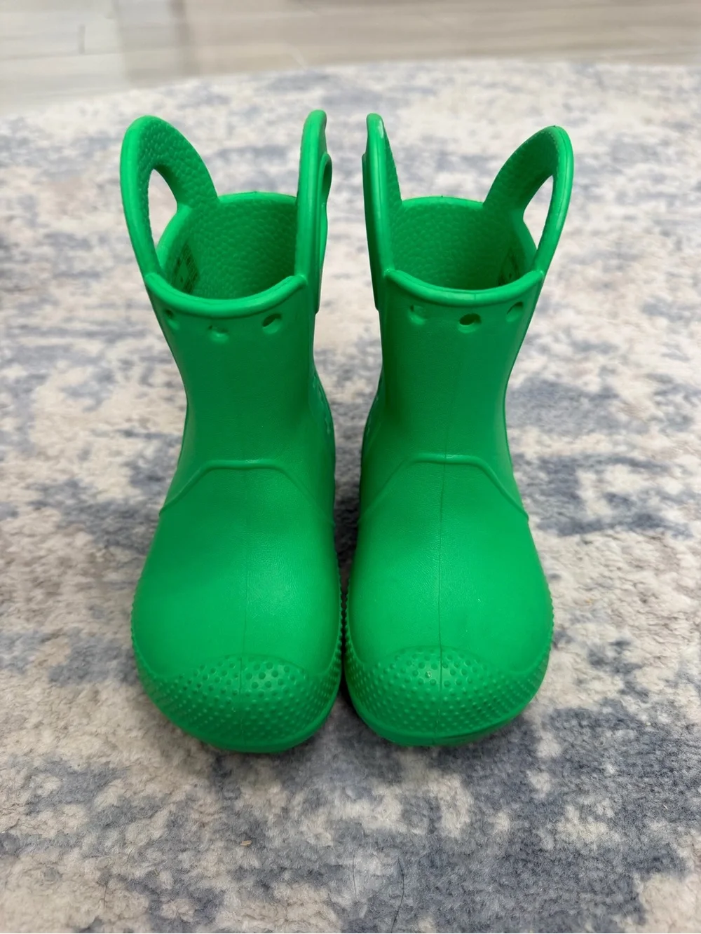Crocs Kids Handle It Rain Boots Green Size 6 Toddler Waterproof EUC